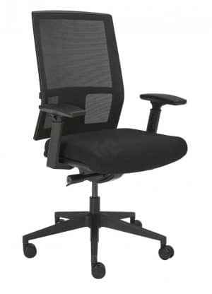 zwarte bureaustoel Model 3996 Netweavemet een net weave rugleuning en meerdere instelmogelijkheden