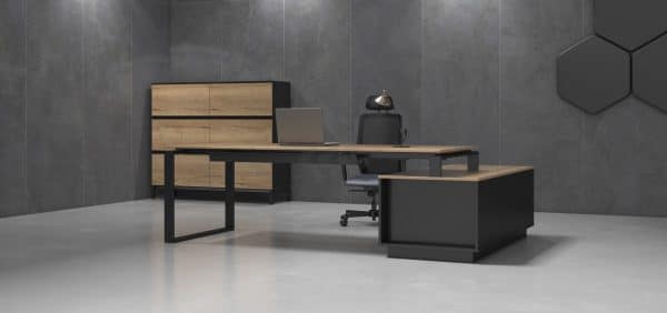 Directiebureau hoek 224x90 cm Cube - Afbeelding 7