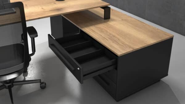 Directiebureau hoek 224x90 cm Cube - Afbeelding 12
