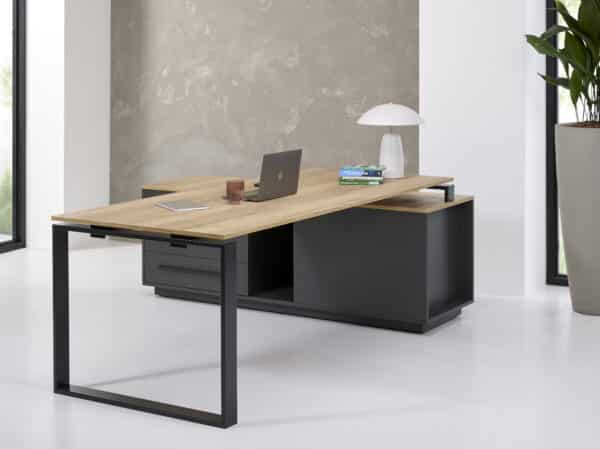 Directiebureau hoek 224x90 cm Cube - Afbeelding 3