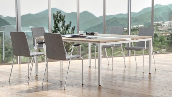 Nova vergadertafel 6 persoons | 140cm x 164cm - Afbeelding 3