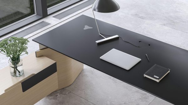 Zit/sta directie hoekbureau incl. aanbouwkast | Executive