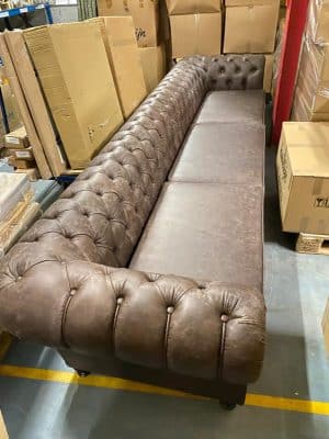 Chesterfield bank 5 zits met vintage leder