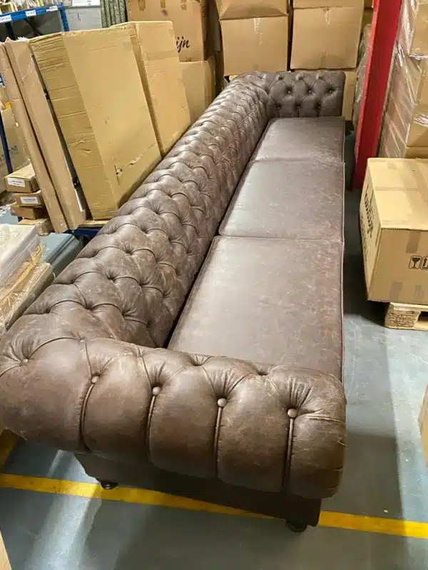 Chesterfield bank 5 zits met vintage leder