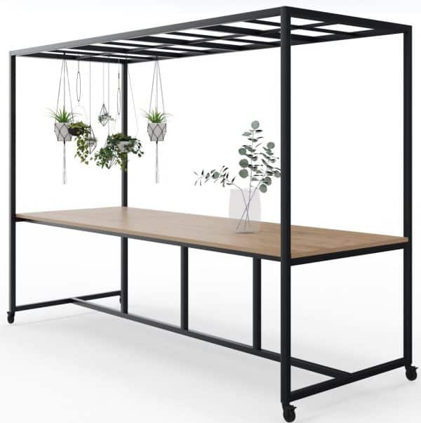 Vergadertafel Move met rooster dakelement | 90cm hoogte