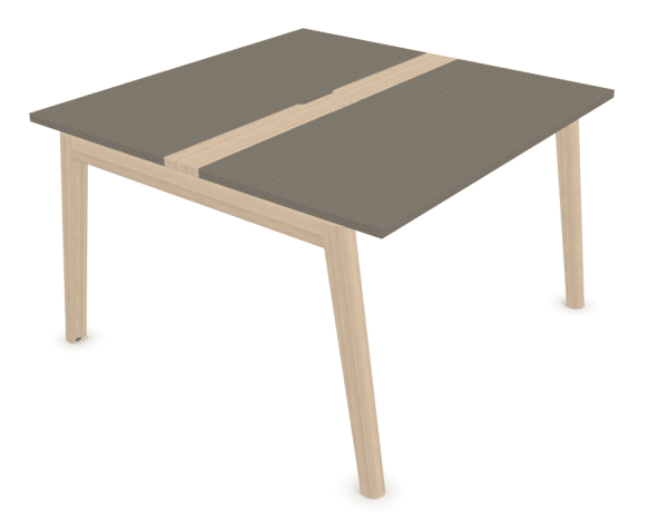 Nova-wood vergadertafel 4 persoons met kabelmanagement | 120 x 120cm - Afbeelding 2
