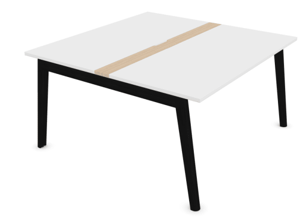 Nova-wood vergadertafel 4 persoons met kabelmanagement | 140 x 140cm - Afbeelding 2