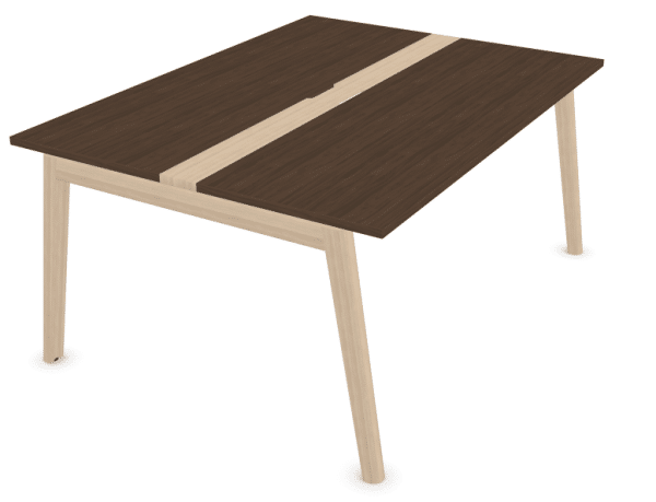 Nova-wood vergadertafel 4 persoons met kabelmanagement | 160 x 120cm - Afbeelding 2