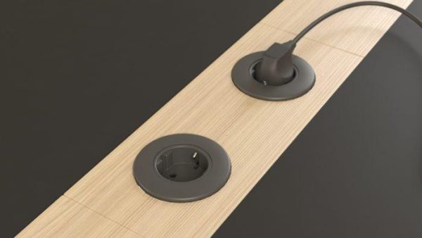Nova-wood vergadertafel 6 persoons met kabelmanagement | 180 x 120cm - Afbeelding 3