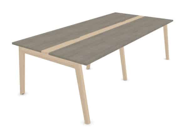 Nova-wood vergadertafel 8 persoons met kabelmanagement | 240 x 120cm - Afbeelding 2