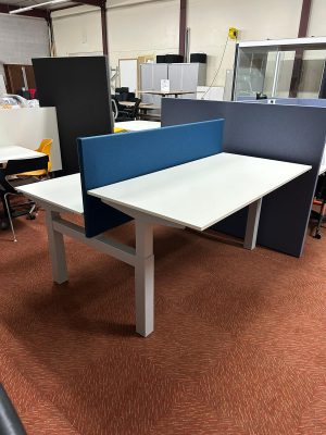 Schroef verstelbaar duo bureau | Aluminium