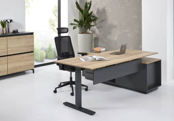 Elektrisch verstelbaar hoekbureau Cube manager - Afbeelding 4