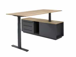 Elektrisch verstelbaar hoekbureau Cube manager