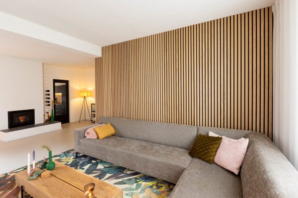 Wandpaneel Natuureiken Basic met zwart vilt | 240 of 278cm - Afbeelding 6