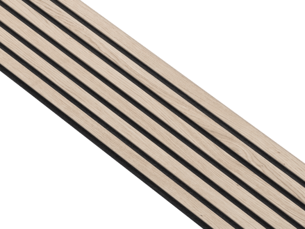 Wandpaneel Natuureiken Basic met zwart vilt | 240 of 278cm - Afbeelding 2