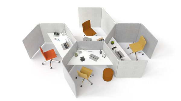 My Space 2 persoons akoestische werkplek V-shape | ASK006 - Afbeelding 3