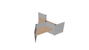 My Space 3 persoons akoestische werkplek V-shape | ASK009