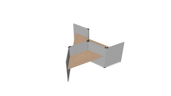 My Space 3 persoons akoestische werkplek V-shape | ASK009