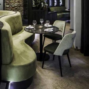 Groene organische wandbank. 