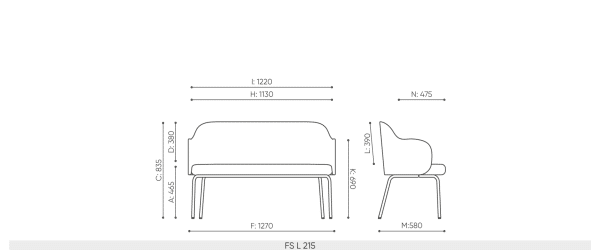 FLOS bank | Geschikt voor tafels van 74cm hoog - Afbeelding 5