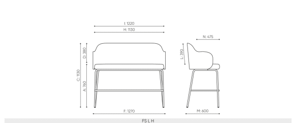 FLOS bank | Geschikt voor tafels van 110cm hoog - Afbeelding 4