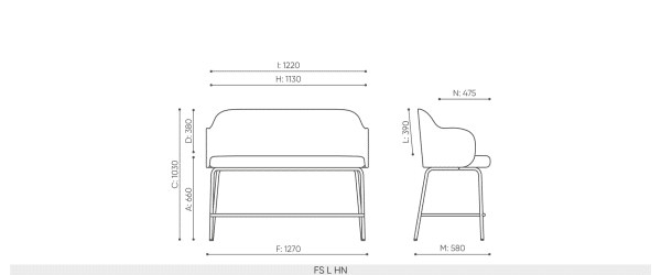 FLOS bank | Geschikt voor tafels van 90cm hoog - Afbeelding 4