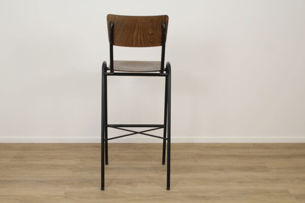 Barkruk 6606 vintage hout back