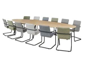 Vergadertafel Ellips R90 420 x 120cm