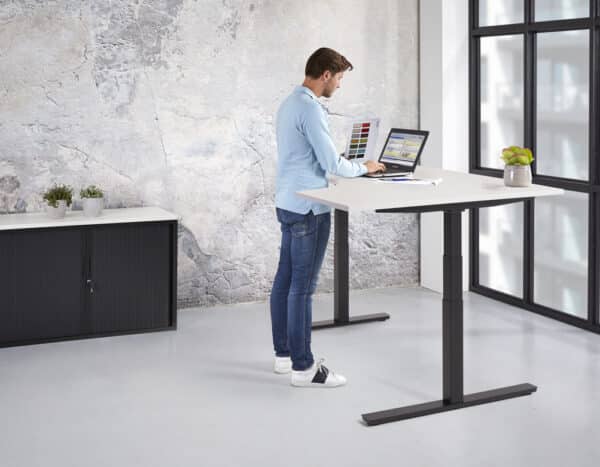 Zit sta bureau 180x80 cm met wingblad - Afbeelding 3