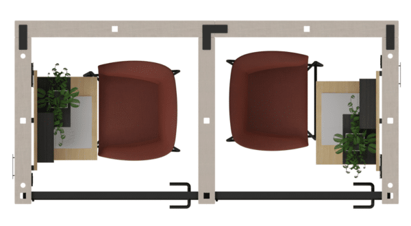 Akoestische cabine Hybrid dubbele werkplek - Afbeelding 2