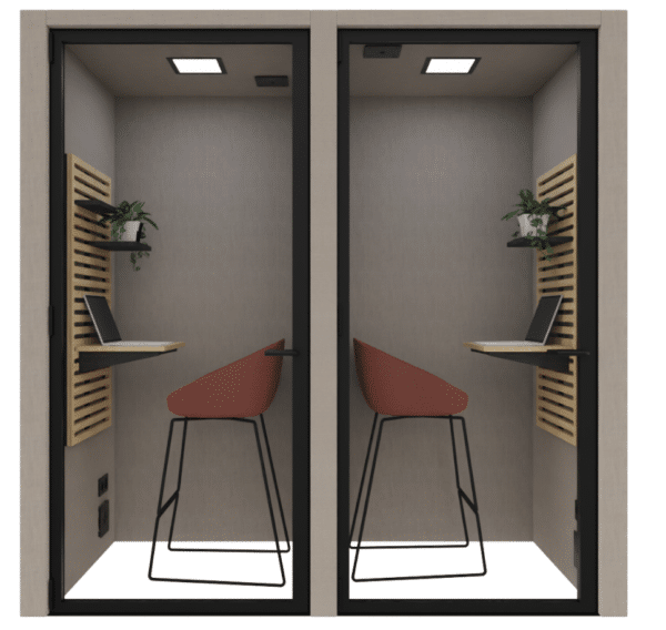 Akoestische cabine Hybrid dubbele werkplek