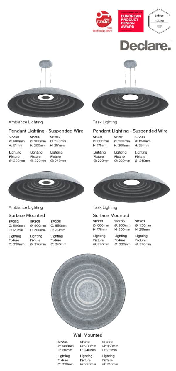 Akoestische hanglamp Ripple - Afbeelding 6