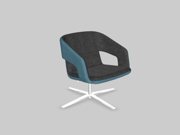 Vergader/loungestoel Twist&Sit aluminium 4-sterframe - Afbeelding 9