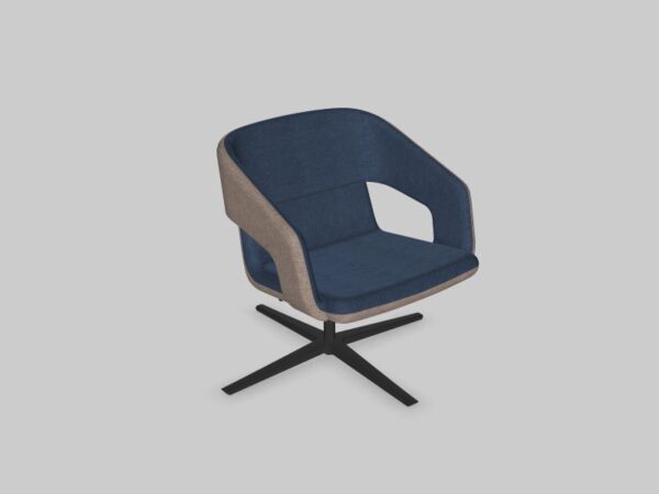 Vergader/loungestoel Twist&Sit aluminium 4-sterframe - Afbeelding 3