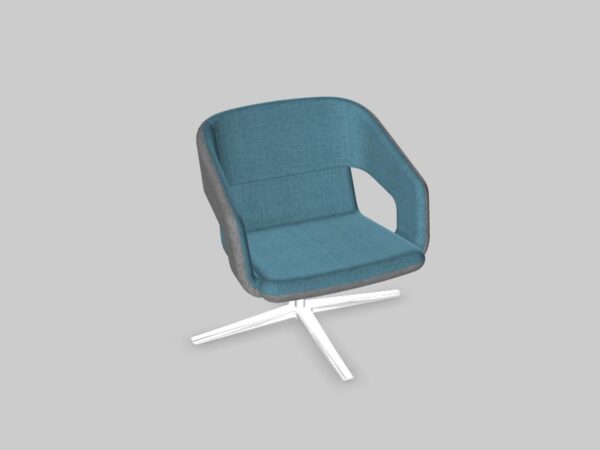 Vergader/loungestoel Twist&Sit aluminium 4-sterframe - Afbeelding 7