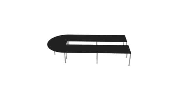 U-vorm vergadertafel 420x200cm Nova-U - Afbeelding 2