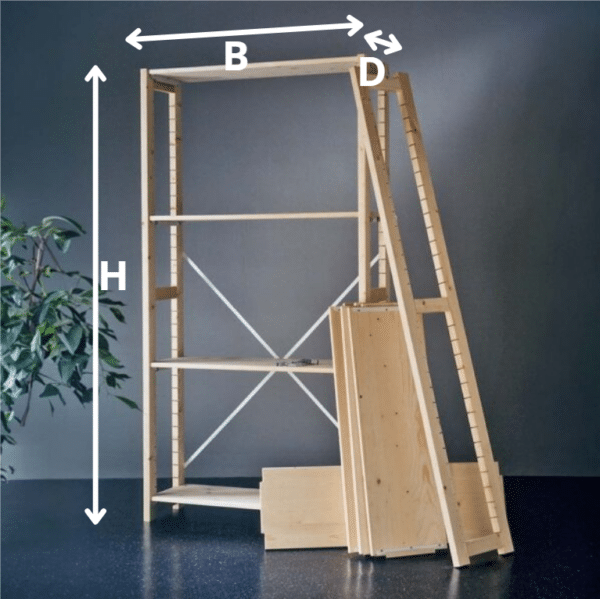 Houten magazijnstelling basisrek | Diepte 40cm - Afbeelding 4