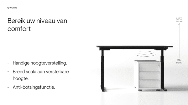 Q-Active zit/sta bureau | 180 x 80cm | Houtgroep 1 - Afbeelding 6