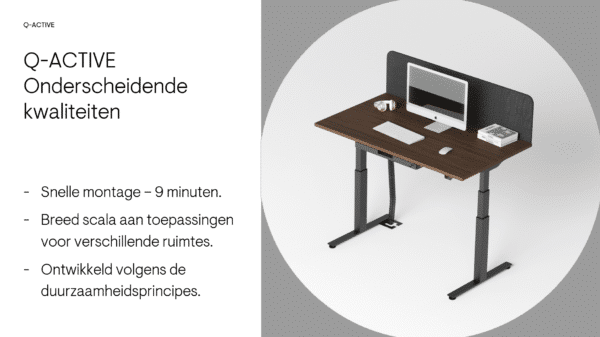 Q-Active zit/sta bureau | 180 x 80cm | Houtgroep 1 - Afbeelding 4