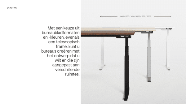 Q-Active zit/sta bureau | 180 x 80cm | Houtgroep 1 - Afbeelding 8