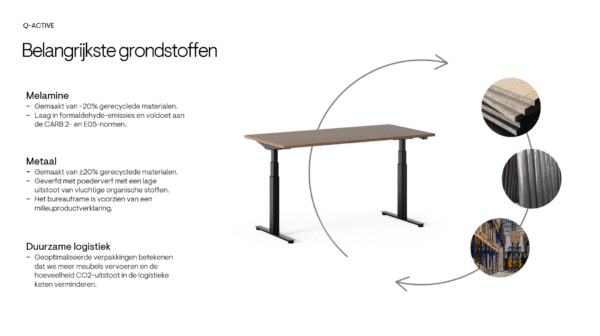 Q-Active zit/sta bureau | 180 x 80cm | Houtgroep 1 - Afbeelding 13