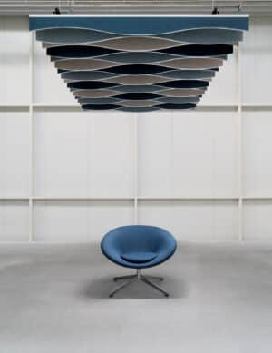 Feltouch Plativity Baffle model Wave 240 x 300 cm blauw