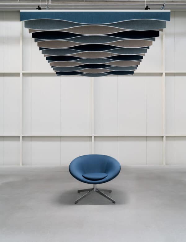 Feltouch Plativity Baffle model Wave 240 x 300 cm Zilvergrijs
