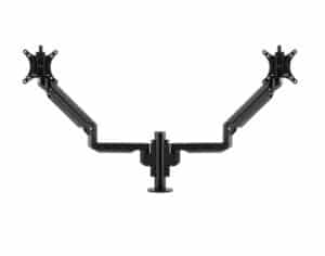 Zwarte dubbele monitorarm van het type Galaxy 2FM.