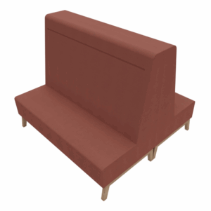 Dubbele treinbank 160x150x135cm Base in het roze met bamboe poten.