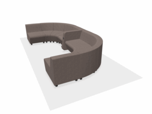 Ronde modulaire bank SRK005 Soft Rock in het bruin met armleuning.