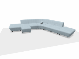 Modulaire hoekbank SRK008 Soft Rock in lichtblauw