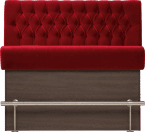 Hoge wandbank 100x65x130cm 51882 HB met rode knopen bekleding.