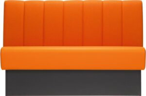 Oranje wandbank 100x65x95cm 51891 B met verticale stiknaden.