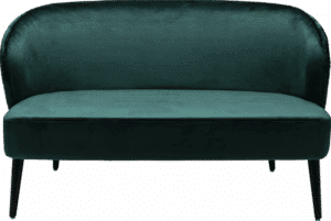 Groene loungebank 130x72x77cm Darford LBA met zwarte poten.